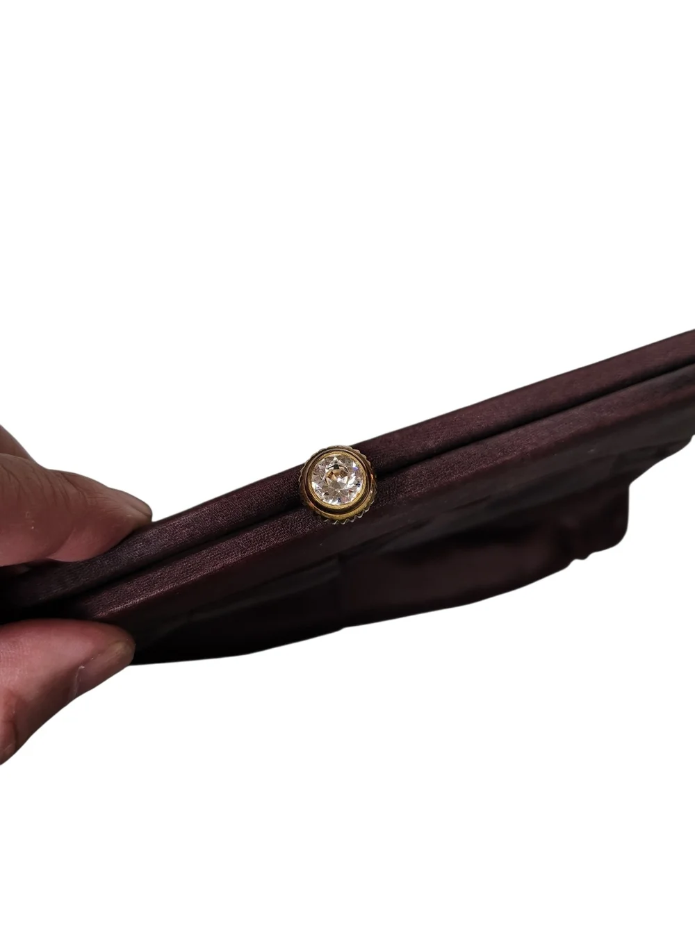 Vintage 1950s Morris Moskowitz MM Brown Satin Rhinestone Evening Clutch